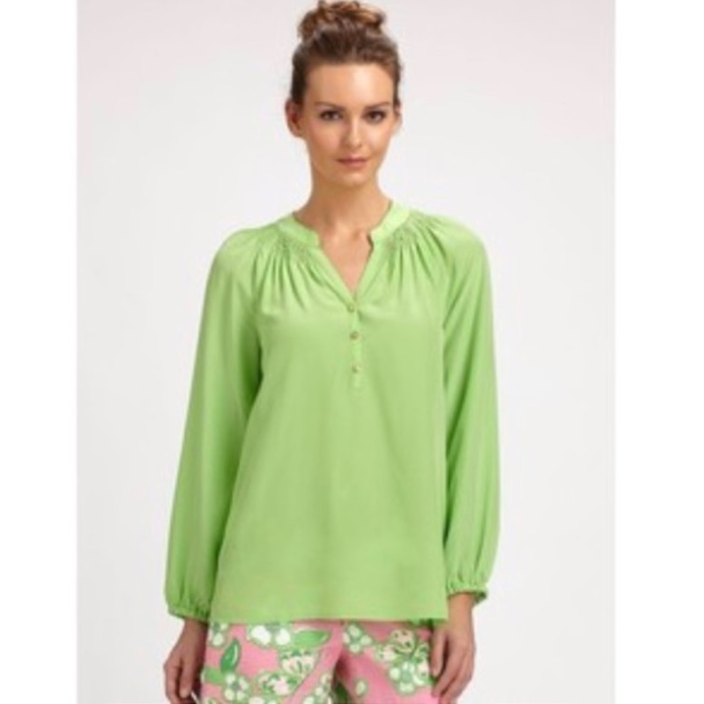 Lilly Pulitzer Elsa Top in Solid New Green